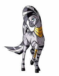Size: 2593x3361 | Tagged: safe, artist:akweer, imported from derpibooru, zecora, pony, zebra, female, mare, simple background, solo, white background