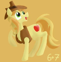 Size: 434x444 | Tagged: safe, artist:sixes&sevens, derpibooru exclusive, imported from derpibooru, braeburn, pony, hat, male, simple background, solo