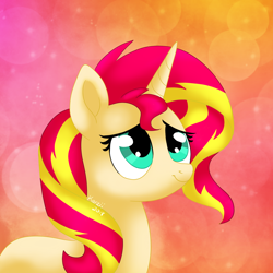 Size: 1280x1280 | Tagged: safe, artist:karzii, imported from derpibooru, sunset shimmer, pony, unicorn, female, mare, solo