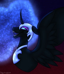 Size: 1300x1500 | Tagged: safe, artist:crazydragonlady09811, imported from derpibooru, nightmare moon, alicorn, pony, female, sharp teeth, solo, teeth