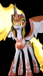 Size: 1080x1920 | Tagged: safe, artist:oc1024, imported from derpibooru, daybreaker, alicorn, pony, 3d, black background, female, phone wallpaper, simple background, solo, source filmmaker, spread wings, wings