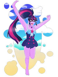 Size: 1200x1600 | Tagged: safe, artist:luminescence553, imported from derpibooru, sci-twi, twilight sparkle, equestria girls, equestria girls series, armpits, clothes, female, simple background, solo, swimsuit, transparent background