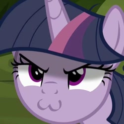 Size: 640x640 | Tagged: safe, edit, edited screencap, imported from derpibooru, screencap, mean twilight sparkle, pony, the mean 6, :3, >:3, clone, cropped, cute, evil grin, female, grin, mean twiabetes, smiling, solo, twiabetes