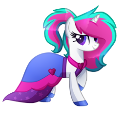 Size: 1512x1472 | Tagged: safe, artist:sugaryicecreammlp, imported from derpibooru, oc, oc only, oc:heartcraze, pony, unicorn, clothes, dress, female, mare, simple background, solo, transparent background