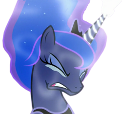 Size: 772x723 | Tagged: safe, edit, edited screencap, editor:childofthenight, imported from derpibooru, screencap, princess luna, alicorn, pony, do princesses dream of magic sheep, season 5, background removed, cropped, crying, eyes closed, female, glowing horn, magic, mare, simple background, solo, transparent background