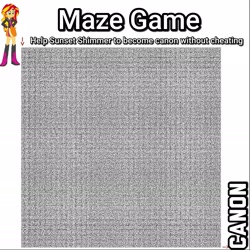 Size: 1773x1773 | Tagged: safe, edit, imported from derpibooru, sunset shimmer, equestria girls, arrow, canon, game, impossible, maze, maze game, needs more jpeg, simple background, text, this will end in tears, white background, you monster