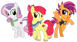 Size: 4000x2200 | Tagged: safe, artist:cheezedoodle96, imported from derpibooru, apple bloom, scootaloo, sweetie belle, earth pony, pegasus, pony, unicorn, .svg available, adolescence, alternate hairstyle, anklet, bow, braces, braid, clothes, cutie mark, cutie mark crusaders, ear piercing, earring, emo, female, filly, gradient hair, headcanon, jewelry, looking at you, neckerchief, nose piercing, nose ring, older apple bloom, older scootaloo, older sweetie belle, piercing, punk, raised hoof, rearing, scarf, simple background, smiling, spread wings, svg, tanktop, teenage apple bloom, teenage scootaloo, teenage sweetie belle, teenager, the cmc's cutie marks, transparent background, trio, unshorn fetlocks, vector, wings