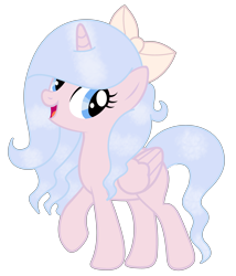 Size: 3120x3637 | Tagged: safe, artist:crystalponyart7669, imported from derpibooru, oc, oc only, oc:sparkle cloud, alicorn, pony, bow, female, hair bow, high res, mare, simple background, solo, transparent background