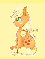 Size: 2326x3081 | Tagged: safe, artist:8bitgalaxy, imported from derpibooru, applejack, earth pony, pony, female, mare, simple background, solo