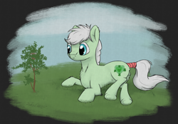 Size: 1134x790 | Tagged: safe, artist:shaliwolf, imported from derpibooru, oc, oc only, pony, looking at something, simple background, solo, tree