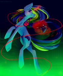 Size: 3000x3600 | Tagged: safe, artist:skylacuna, imported from derpibooru, oc, oc only, pony, unicorn, controller, female, headphones, high res, joystick, magic, mare, solo