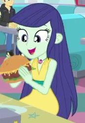 Size: 225x325 | Tagged: safe, imported from derpibooru, screencap, blueberry cake, flash sentry, equestria girls, equestria girls series, pinkie pie: snack psychic, background human, burger, cropped, female, food, male, sandwich