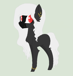 Size: 400x417 | Tagged: safe, artist:huirou, artist:hurleyadopts, imported from derpibooru, oc, oc only, oc:inanis, earth pony, pony, vampire, base used, ear piercing, hoof ring, looking at you, piercing, solo