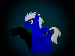 Size: 4128x3096 | Tagged: safe, artist:nobody number 2, imported from derpibooru, oc, oc only, oc:regal thunder, pony, unicorn, cutie mark, male, shadow, solo, thunder bolt, wings, zodiac sign