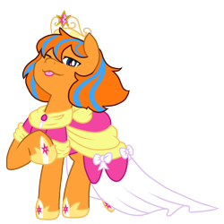 Size: 1000x1000 | Tagged: safe, artist:ask-sonatadusk, deleted from derpibooru, imported from derpibooru, oc, oc:cold front, pegasus, pony, big crown thingy, clothes, coronation dress, crossdressing, dress, jewelry, looking at you, male, regalia, simple background, smiling, solo, tongue out, transparent background, wingding eyes