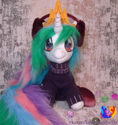 Size: 2077x2212 | Tagged: safe, artist:1stastrastudio, imported from derpibooru, princess celestia, alicorn, pony, clothes, earmuffs, irl, photo, plushie, solo, sweater