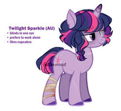 Size: 900x825 | Tagged: safe, artist:biitt, imported from derpibooru, twilight sparkle, pony, unicorn, alternate hairstyle, alternate universe, bandage, base used, blind eye, female, grammar error, mare, scar, short mane, short tail, simple background, solo, transparent background, unicorn twilight