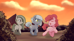 Size: 800x450 | Tagged: safe, alternate version, artist:lockhe4rt, imported from derpibooru, limestone pie, marble pie, pinkie pie, earth pony, pony, /mlp/, cute, description is relevant, drawthread, engaged to the unidentified, female, filly, pie sisters, ponified, request, siblings, sisters, suggestive description, trio