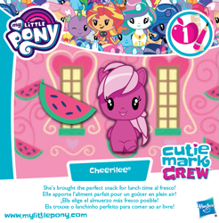 Size: 667x677 | Tagged: safe, imported from derpibooru, cheerilee, fluttershy, pinkie pie, princess cadance, princess celestia, princess flurry heart, princess luna, spike, sunset shimmer, twilight sparkle, cutie mark crew, food, french, official, portuguese, spanish, toy, watermelon