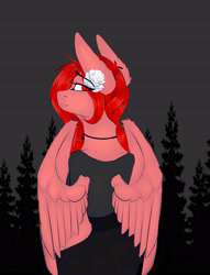 Size: 2683x3511 | Tagged: safe, artist:charlotteartz, imported from derpibooru, oc, oc only, oc:penpal, anthro, pegasus, female, flower, flower in hair, high res, mare, solo