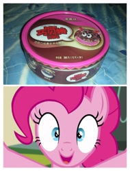 Size: 3106x4096 | Tagged: safe, imported from derpibooru, pinkie pie, chinese, cookie, food, happy