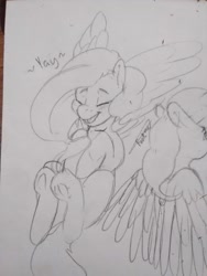 Size: 1944x2592 | Tagged: safe, artist:mr.smile, imported from derpibooru, fluttershy, happy, smiling, traditional art, yay