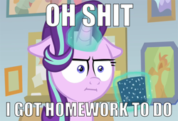 Size: 922x628 | Tagged: safe, edit, edited screencap, imported from derpibooru, screencap, starlight glimmer, pony, marks for effort, chocolate, empathy cocoa, female, floppy ears, food, hot chocolate, i mean i see, image macro, levitation, magic, meme, solo, telekinesis, vulgar