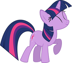 Size: 5835x5096 | Tagged: safe, artist:pyrophone, imported from derpibooru, twilight sparkle, pony, unicorn, absurd resolution, eyes closed, female, mare, raised hoof, simple background, smiling, solo, transparent background, unicorn twilight, vector