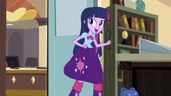 Size: 2048x1145 | Tagged: safe, edit, edited screencap, editor:php77, imported from derpibooru, screencap, twilight sparkle, equestria girls, equestria girls (movie), 1000 hours in ms paint, clothes, dress, female, solo