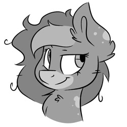 Size: 1024x1024 | Tagged: safe, artist:northwindsmlp, imported from derpibooru, oc, oc only, oc:chocolate milk, earth pony, pony, bust, female, mare, monochrome, portrait, solo