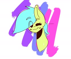 Size: 1736x1444 | Tagged: safe, artist:shibewad, imported from derpibooru, oc, oc only, earth pony, pony, male, one eye closed, simple background, smiling, wink