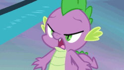 Size: 800x450 | Tagged: safe, imported from derpibooru, screencap, spike, dragon, horse play, cross-eyed, faic, gif, great moments in animation, male, mid-blink screencap, non-animated gif, solo, wtf