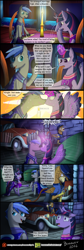 Size: 1600x4743 | Tagged: safe, artist:bonaxor, imported from derpibooru, twilight sparkle, oc, oc:prince rigel, alicorn, bat pony, griffon, pony, comic:journey to the lunar republic, bat pony oc, candle, car, clothes, comic, dress, gun, handgun, kissing, magic, male, patreon, patreon logo, pistol, stallion, teleportation, twilight sparkle (alicorn)