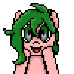 Size: 300x300 | Tagged: safe, artist:nukepony360, imported from derpibooru, oc, oc only, oc:dankflank, pony, heart eyes, pixel art, simple background, solo, transparent background, wingding eyes