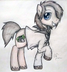 Size: 2271x2448 | Tagged: safe, artist:angelofthewisp, imported from derpibooru, earth pony, pony, chuckie floop, clothes, high res, male, ponified, solo, stallion, traditional art, twisted metal