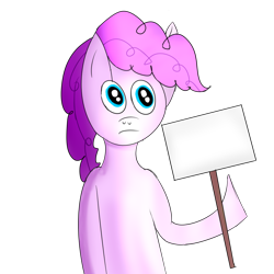 Size: 1000x1000 | Tagged: safe, artist:twilight-schwifty-edits, artist:wonderschwifty, imported from derpibooru, pinkie pie, earth pony, pony, bipedal, female, frown, hoof hold, mare, meme, pinkies sign meme, raised arm, raised hoof, sign, simple background, solo, standing, template, transparent background