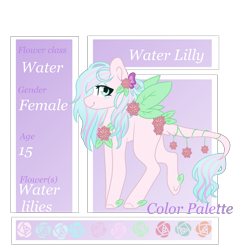 Size: 1700x1700 | Tagged: safe, artist:candycrusher3000, imported from derpibooru, oc, oc only, oc:water lily, original species, petal pony, solo