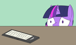 Size: 1437x851 | Tagged: safe, artist:php99, derpibooru exclusive, imported from derpibooru, twilight sparkle, pony, e-reader, female, scared, solo