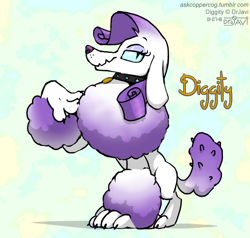 Size: 1000x950 | Tagged: safe, artist:drjavi, imported from derpibooru, rarity, oc, oc only, oc:diggity, diamond dog, poodle, diamond dogified, raripoodle, solo, species swap