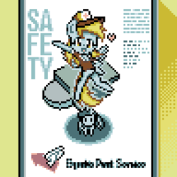 Size: 384x384 | Tagged: safe, artist:branewashpv, artist:theratedrshimmer, imported from derpibooru, derpy hooves, twilight sparkle, pegasus, pony, anvil, female, hat, looking at you, mailmare, mailmare hat, mare, pixel art, smiling