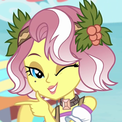 Size: 400x400 | Tagged: safe, imported from derpibooru, screencap, vignette valencia, equestria girls, equestria girls series, rollercoaster of friendship, cropped, female, one eye closed, solo, wink