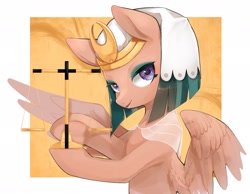 Size: 2048x1588 | Tagged: safe, artist:30clock, imported from derpibooru, somnambula, pegasus, pony, clothes, egyptian, female, looking at you, mare, scale, smiling, solo