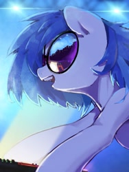 Size: 1536x2048 | Tagged: safe, artist:30clock, imported from derpibooru, dj pon-3, vinyl scratch, pony, unicorn, female, glasses, lights, mare, solo