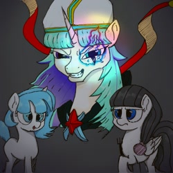 Size: 960x960 | Tagged: safe, artist:fork, imported from derpibooru, oc, pegasus, pony, unicorn, oc x oc, trio