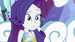 Size: 985x554 | Tagged: safe, imported from derpibooru, screencap, rarity, equestria girls, equestria girls series, rollercoaster of friendship, angry, animated, female, geode of shielding, gif, rarity peplum dress, solo, solo focus