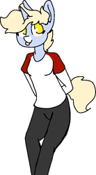 Size: 461x835 | Tagged: safe, artist:nootaz, imported from derpibooru, oc, oc only, oc:nootaz, anthro, unicorn, :p, anthro oc, clothes, female, simple background, solo, tongue out, transparent background