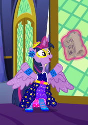 Size: 1000x1414 | Tagged: safe, artist:katya, imported from derpibooru, twilight sparkle, alicorn, pony, clothes, dress, female, gala dress, solo, twilight sparkle (alicorn)