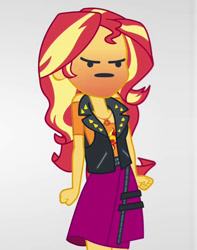 Size: 550x698 | Tagged: safe, edit, edited screencap, imported from derpibooru, screencap, sunset shimmer, equestria girls, equestria girls series, rollercoaster of friendship, angry, cropped, emoji, face swap, facebook, female, forced meme, geode of empathy, magical geodes, meme, solo