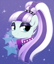 Size: 3000x3531 | Tagged: safe, artist:moozua, imported from derpibooru, coloratura, earth pony, pony, bust, countess coloratura, eyeshadow, female, lidded eyes, makeup, mare, ponytail, portrait, solo