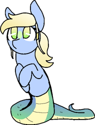 Size: 418x549 | Tagged: safe, artist:nootaz, imported from derpibooru, oc, oc only, lamia, original species, snake pony, simple background, solo, transparent background